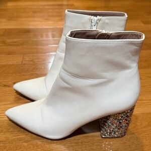 Elegant White Ankle Betsy Johnson Booties